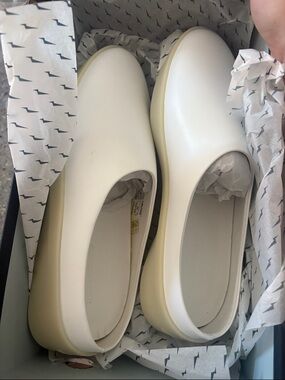 White Slip-On Platform Flats for Women